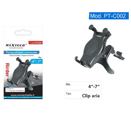 Portacellulare Da Auto A Pinza In Pvc Smartphone Tablet Navigatore Pt-c002