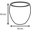Grey 46L pot 50cm rotonda