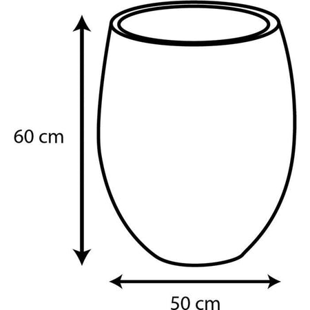 EDA Round Pot Grafit 50cm - Capacità 53L - Grigio antracite