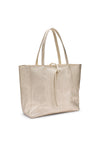 Frau borsa morbida in pelle laminato platino B362