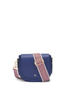 Frau borsa piccola rigida con patta e tracolla blu B313