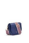 Frau borsa piccola rigida con patta e tracolla blu B313