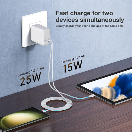 Caricatore Alimentatore 2 porte USB-C&trade da Muro 35W