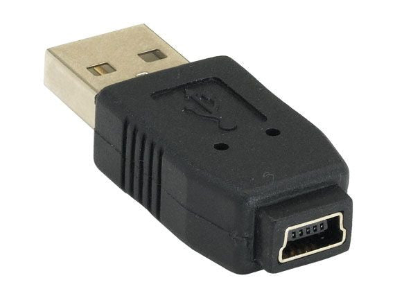 Adattatore Convertitore USB A Maschio a Mini B Femmina Nero