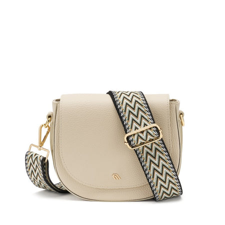 Frau borsa piccola rigida con patta e tracolla crema B313