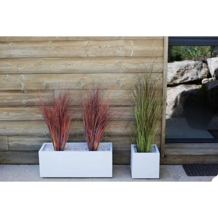 Fioriera EDA PLASTICA Graphit Up - 57 L - Dimensioni 79,5 x 29,5 x 29,5 cm - Ceruse bianco