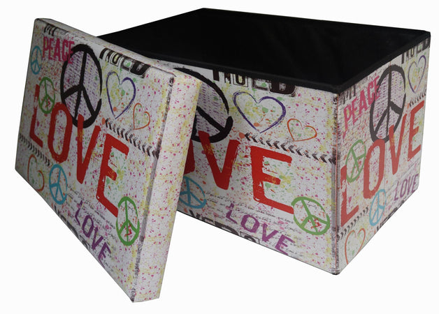 Biscottini Pouf Contenitore Richiudibile Biscottini Ecopelle 60x36x36 Seduta Panca Design