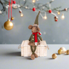 Peluche natalizio topolina seduta, decorazione per interno da 73 cm