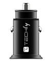 Mini Caricatore da Auto 2 Porte USB-A Ricarica veloce 36W Metallo Nero