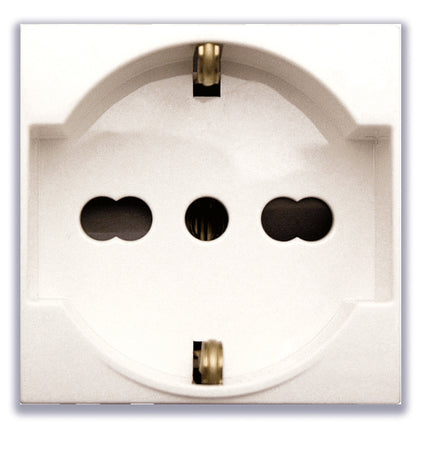 Domus S44 Presa Schuko Bipasso 2P+T 10/16A 250V Bianco Lucido, 441090/15TS