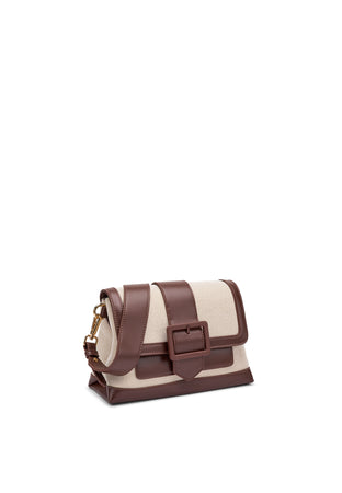 Frau borsa in canvas e microfibra con fibbia ebony B985