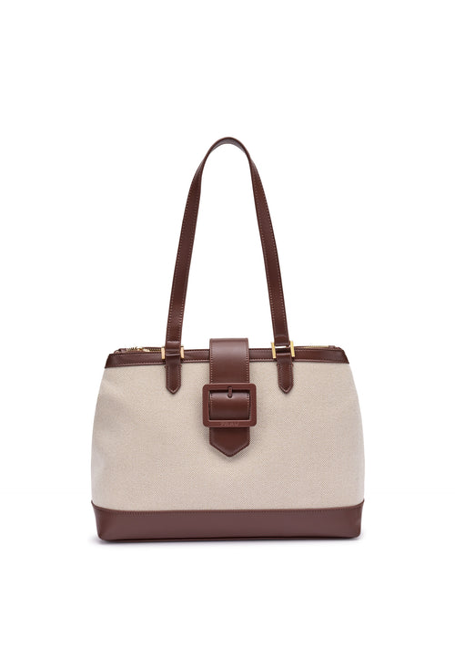 Frau borsa in canvas e microfibra ebony B986