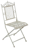 Biscottini Biscottini Sedia Ferro Battuto Pieghevole Giardino Pranzo Bianca Anticata