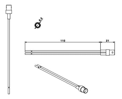 Lampada LED Blu 230V per Interruttori con Terminali a Filo
