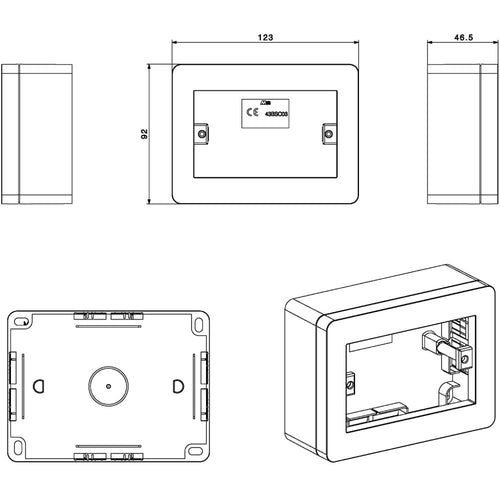 Scatola Universale IP40 per Minicanali 3 Moduli Bianco
