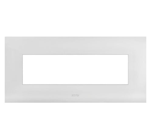 Placca Serie Smart44 in Metallo 7 Moduli Bianco Lucido
