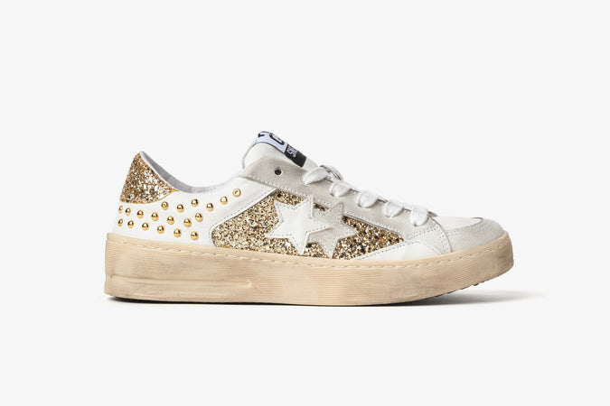 2Star sneakers donna Enjoy star bianco oro 2SD5079 074