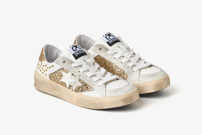 2Star sneakers donna Enjoy star bianco oro 2SD5079 074