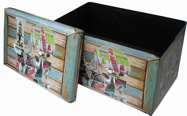 Biscottini Biscottini Pouf Contenitore Richiudibile Ecopelle Seduta Panchetta Versatile