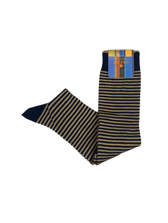 Calze lunghe Uomo - Gallo - Fantasia righe bicolore blu/beige