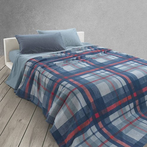 GABEL COPRILETTO SCOTT IN PANAMA DI COTONE LETTO SINGOLO 1 PIAZZA Blu Navy