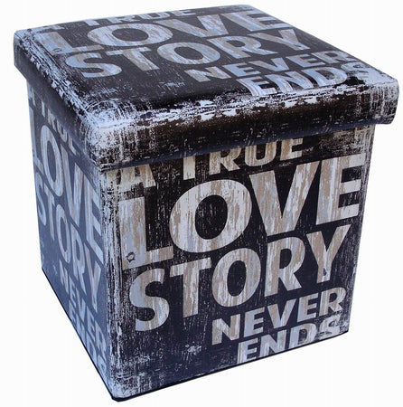 Biscottini Biscottini Pouf Contenitore Richiudibile Ecopelle Sgabello Poggiapiedi 38x38x38