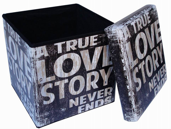 Biscottini Biscottini Pouf Contenitore Richiudibile Ecopelle Sgabello Poggiapiedi 38x38x38