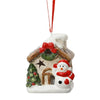 Pendaglio casa di babbo natale e del pupazzo di neve decorazione natalizia