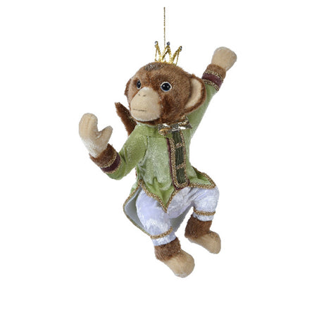 Statuetta con scimmie con corona decorazione per interno h 39 cm