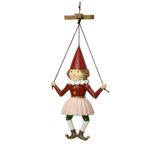 Pendaglio burattini decorazione per albero di natale h 15,5 cm