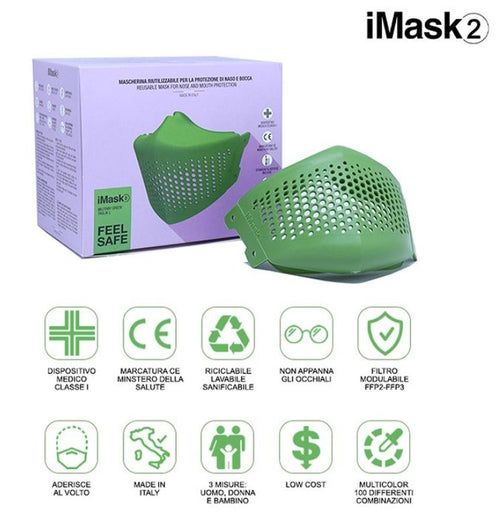 Imask2 mascherina - colore military taglia l