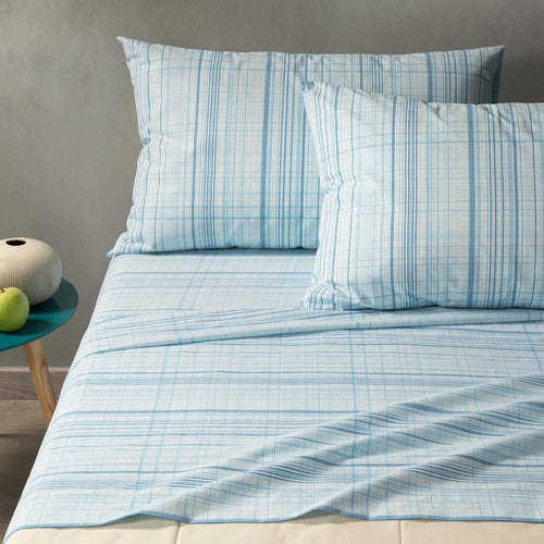 CALEFFI COMPLETO LENZUOLA LETTO 1 PIAZZA E MEZZA URBAN STYLE AZZURRO