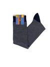 Calze lunghe Uomo - Gallo - micro righe bicolore oltremare/panna