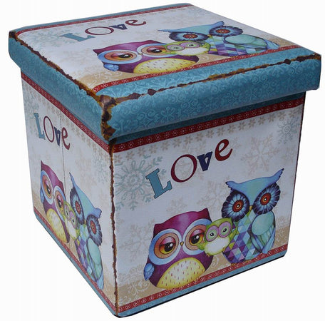 Biscottini Pouf contenitore richiudibile in ecopelle Praticissimo 38x38x38 realizzato