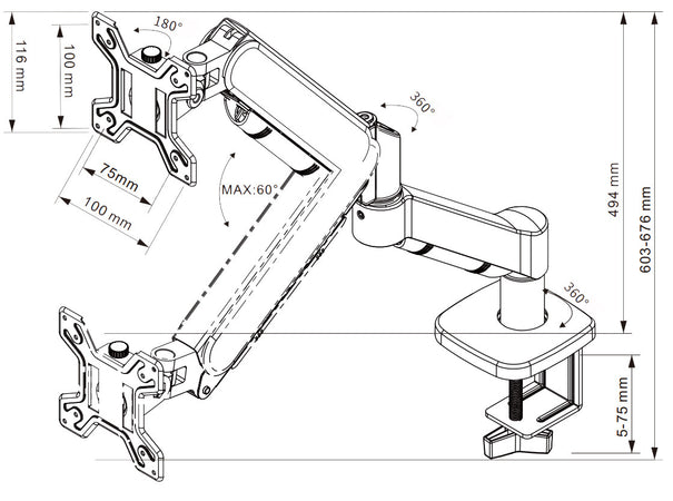 Supporto da Scrivania per Monitor 13-32''