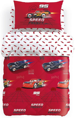 CALEFFI TRAPUNTA INVERNALE LETTO SINGOLO 1 PIAZZA DISNEY CARS FRENZY ROSSA