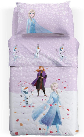 CALEFFI TRAPUNTINO COPRILETTO TRAPUNTATO 1 PIAZZA FROZEN MAGICA COTONE DISNEY