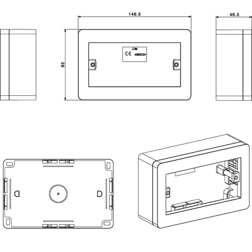 Scatola Universale IP40 per Minicanali 4 Moduli Bianco