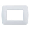 ETTROIT Placca Plastica Serie Space 3P Colore Bianco Satinato Compatibile Con Bticino Living Light