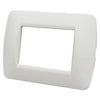 ETTROIT Placca Plastica Serie Space 3P Colore Bianco Satinato Compatibile Con Bticino Living Light