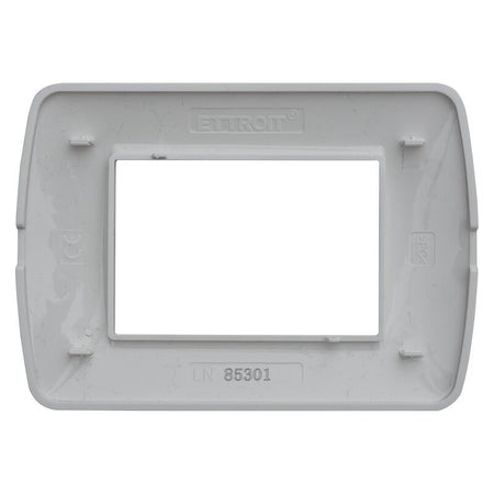 ETTROIT Placca Plastica Serie Space 3P Colore Bianco Satinato Compatibile Con Bticino Living Light