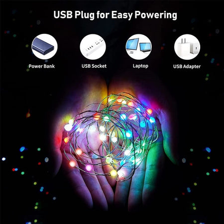 Luci Led Albero Di Natale Usb Bluetooth App Interno Con Telecomando 5 Mt 50 Led