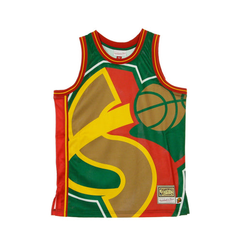 MITCHELL & NESS Canotta Tipo Basket Uomo Nba Big Face Jersey Seasup Original Team Colors da uomo