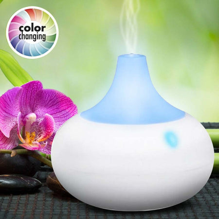 Diffusore Aromi USB Luce LED 8 Colori Aromaterapia Olio Profumato 140ml Bianco