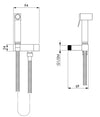 Kit igiene doccetta per bidet completo, quadrato in ottone, flessibile 120 cm