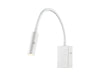 Applique Lampada Led Da Parete Hotel Per Lettura 3W 3000K Braccio Flessibile Carcassa Bianca SKU-211486