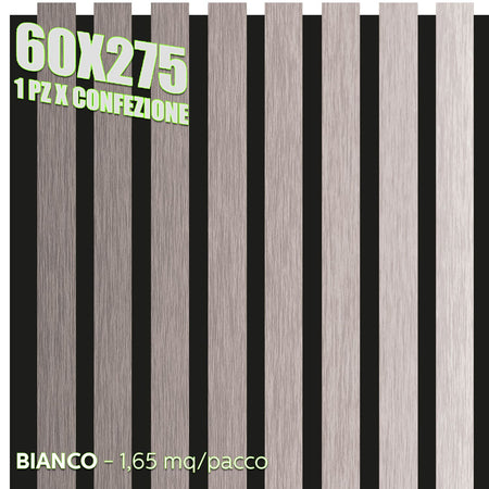 Pannelli Fonoassorbenti Decorativi effetto Legno per Pareti cm275x60 1,65mq/pacco
