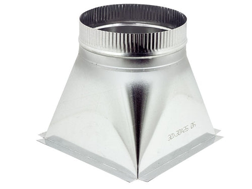 Tramoggia zincata spessore 6 decimi con aletta base 300 x 300 mm a M variabile