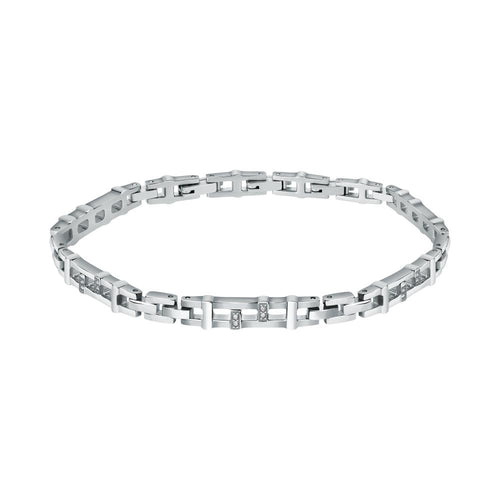 Bracciale MORELLATO uomo Motown acciaio / cristalli bianchi