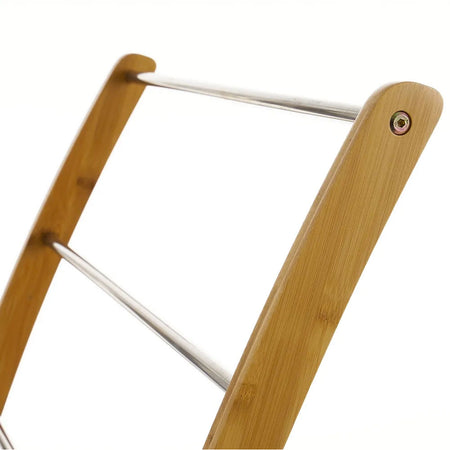 Porta Asciugamani da Terra Piantana in Legno Bambù 3 Braccia per Bagno